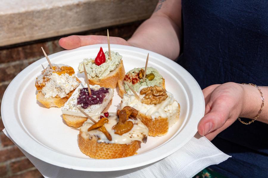Cicchetti, typical Venetian specialties, in Venice, Italy.
