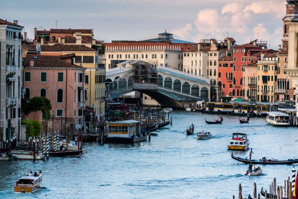 View of Rialto Bridge in Venice