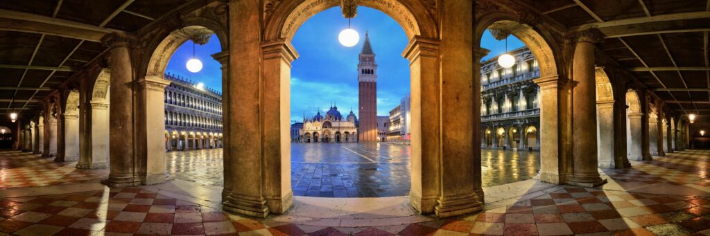 St Mark's Square (Piazza San Marco) is one of the most famous and iconic landmarks in Venice, Italy.