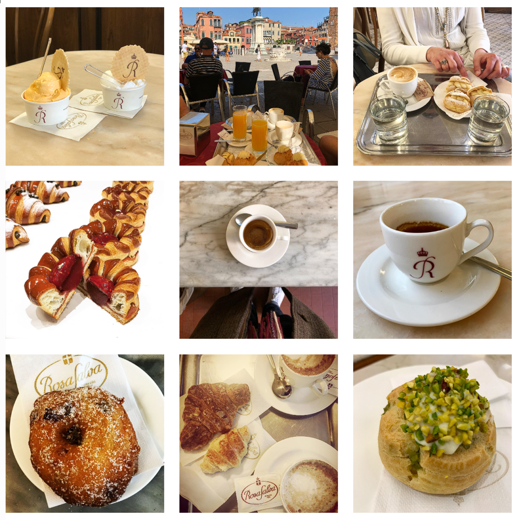 In the Pasticceria Rosa Salva you can have a delicious breakfast in Venice.