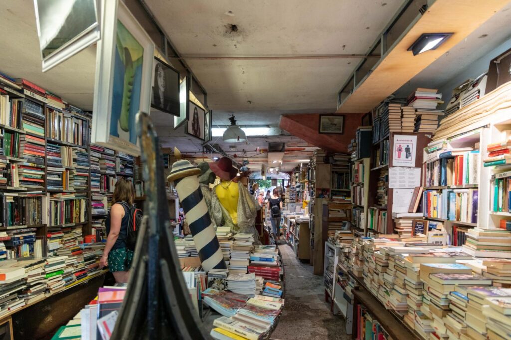 The Libreria Acqua Alta is a perfect place to visit in Venice when it rains.