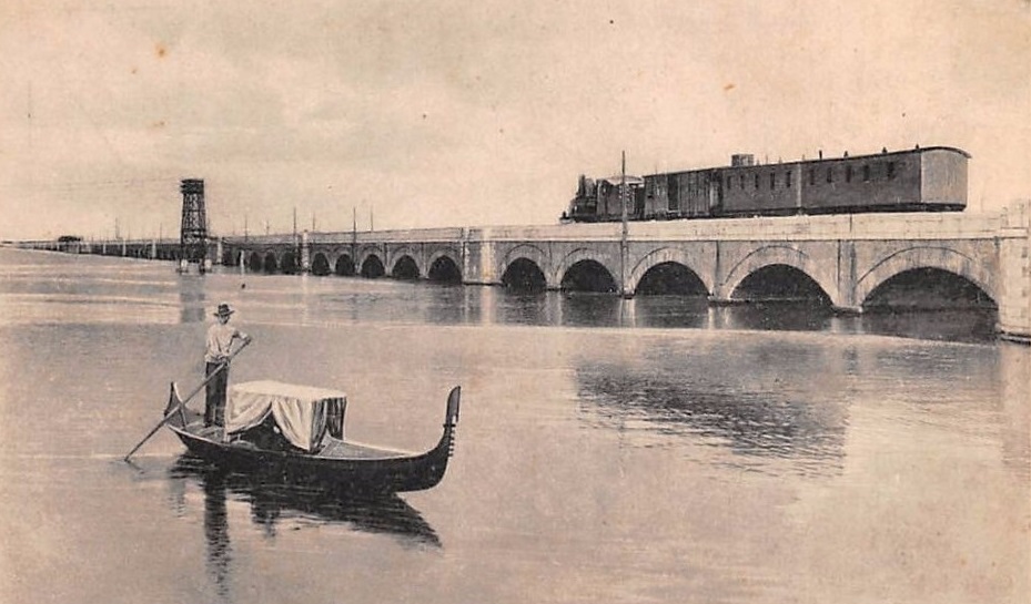 Bild des Ponte della Libertà in Venedig aus dem 19. Jahrhundert.