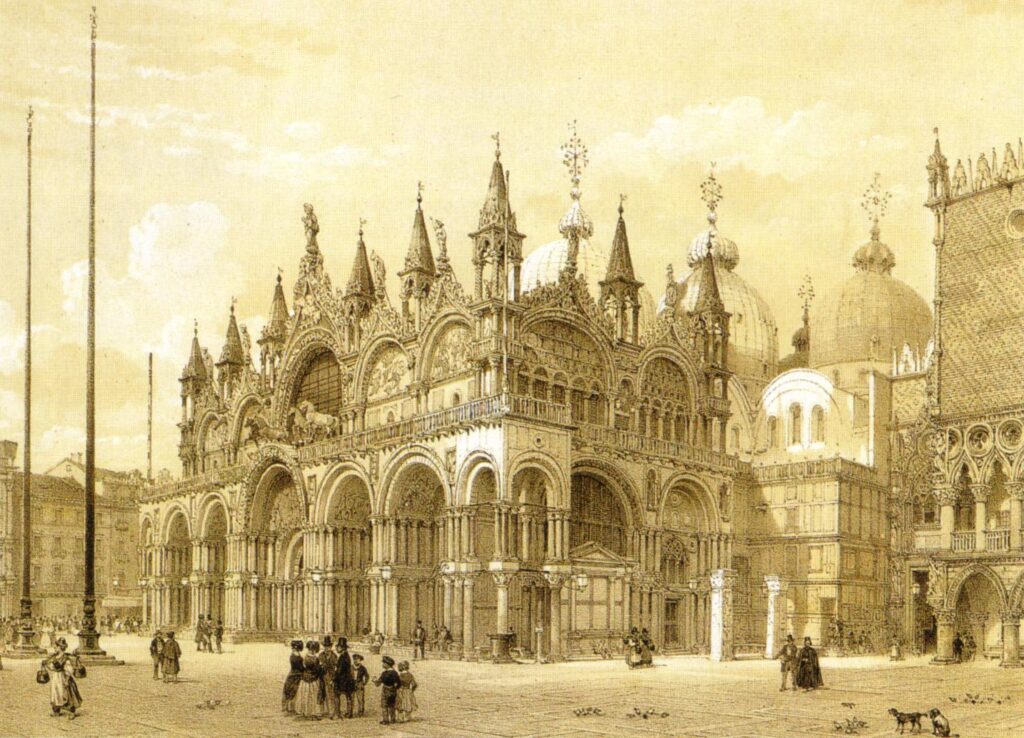 Der Markusplatz im 19. Jahrhundert.