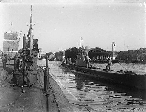 Italienische U-Boote waren im ersten Weltkrieg im Arsenale in Venedig stationiert.