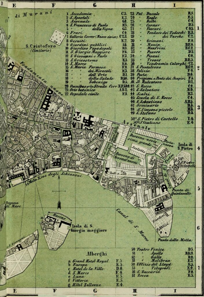 Karte vom Arsenal von Venedig 1867