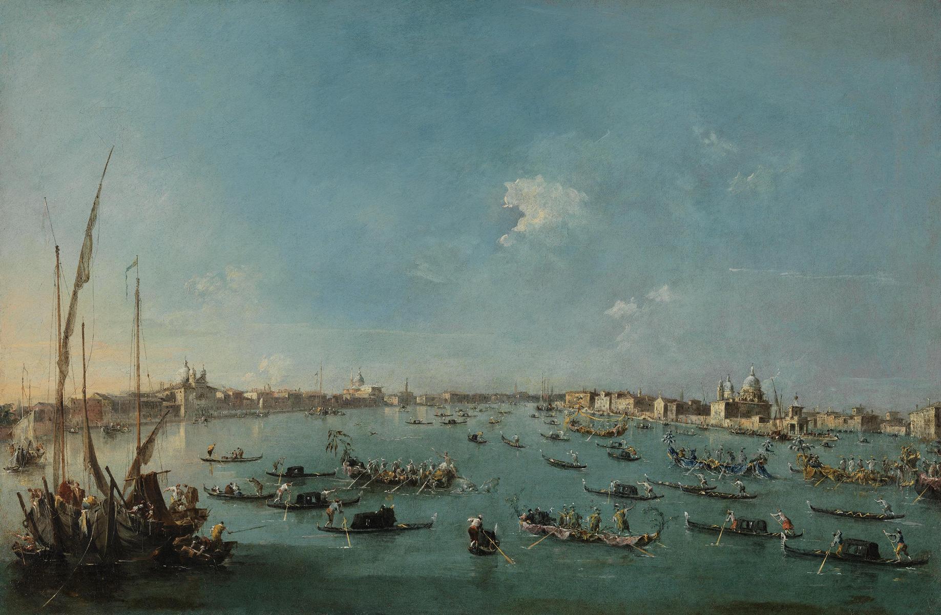 Die Regatta auf dem Giudecca-Kanal in Venedig, 1784, als es keine Vaporetti in Venedig gab.